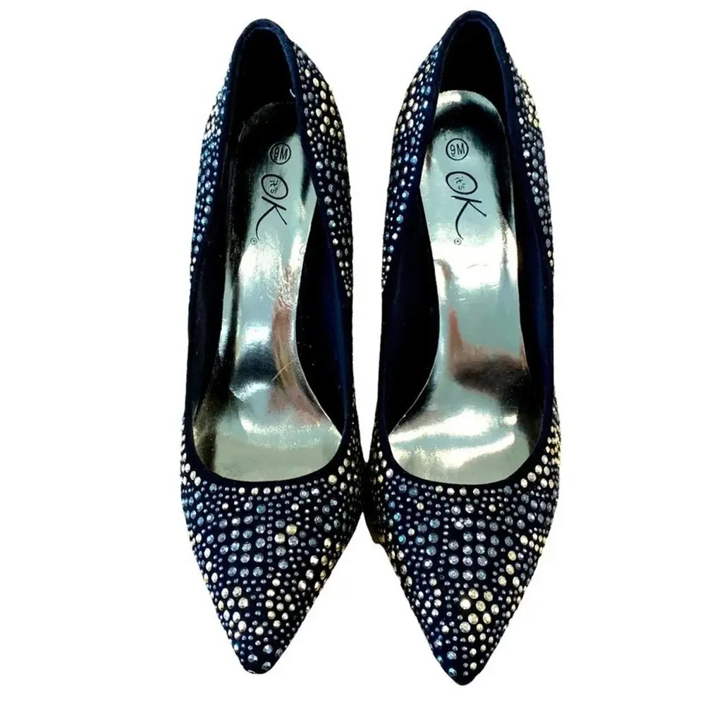 It’s OK shoes. High heels. Studded and faux suede uppers. 4” heels size 9 - Picture 13 of 13
